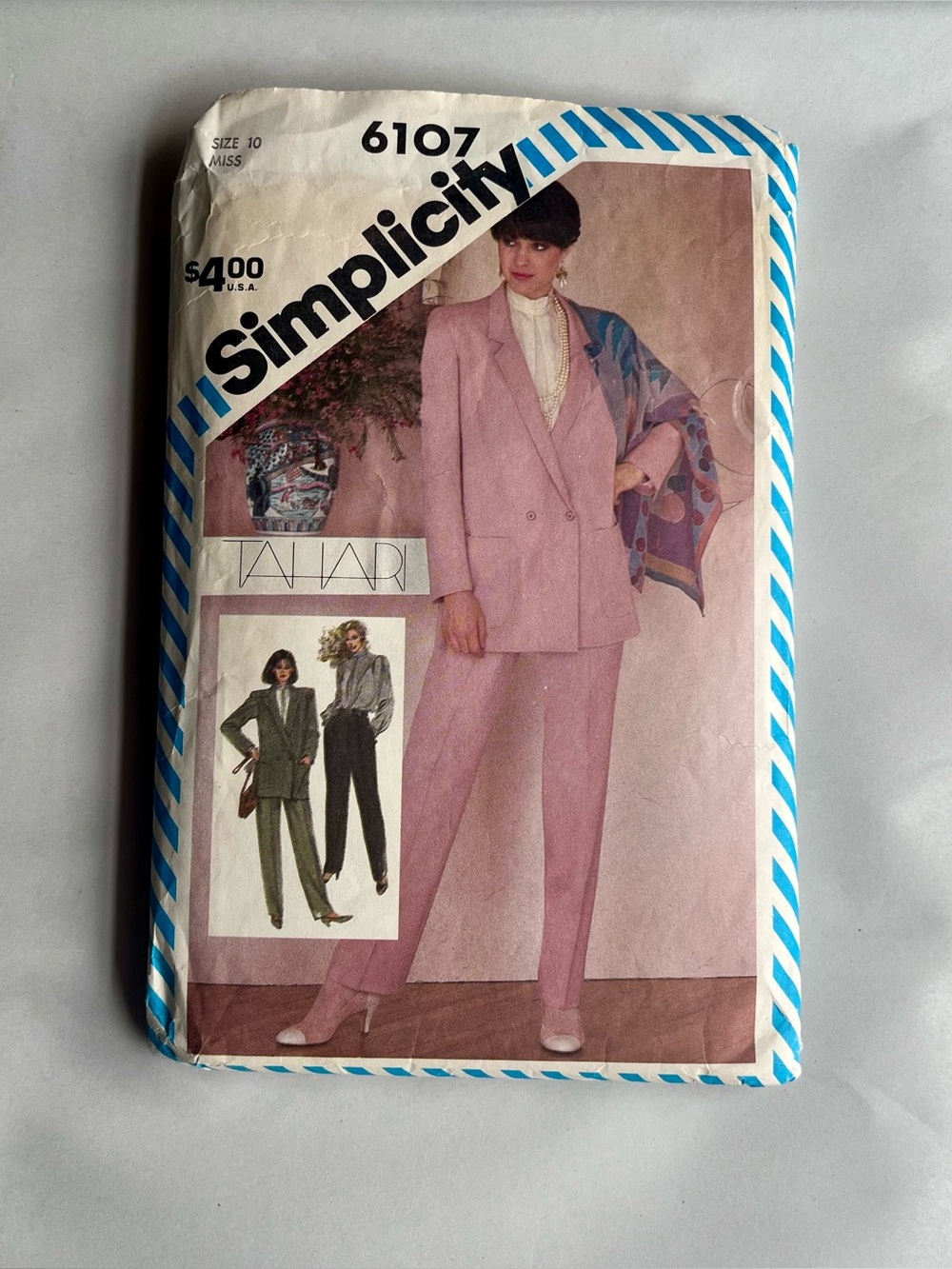 Vintage 80's Simplicity Tahari 6107 Misses Pants Blouse Jacket Sewing Pattern